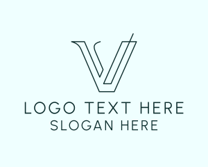 Modern Agency Brand Letter V  Logo