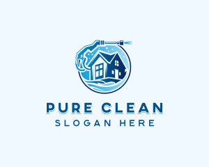 Pressure Washer Home Cleaning logo design