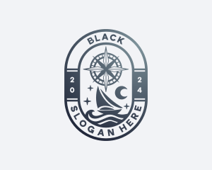 Exploration - Sail Boat Navigation logo design