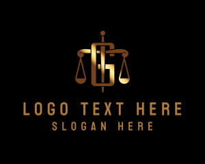 Court - Justice Scale Letter G logo design