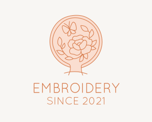 Butterfly Nature Embroidery  logo design