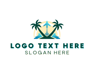 Palm Tree - Summer Island Getaway logo design