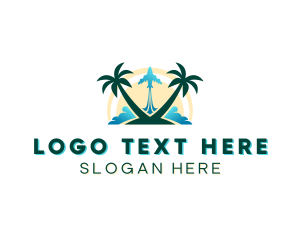 Airplane - Summer Island Getaway logo design