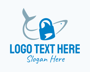 Padlock - Shark Lock Security logo design