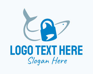 Sea Animal - Shark Lock Security logo design
