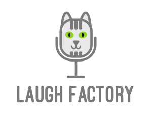 Comedy - Cat Microphone Mic logo design