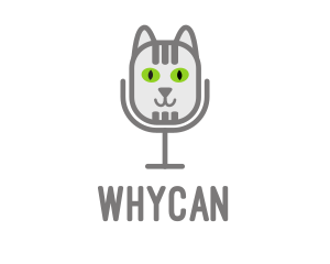Cat - Cat Microphone Mic logo design