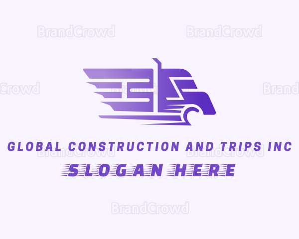 Purple Logistics Truck Logo