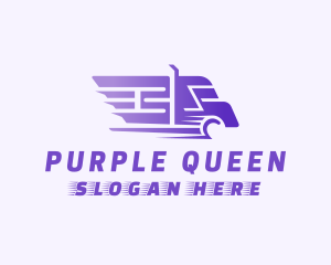 Purple Logistics Truck  logo design