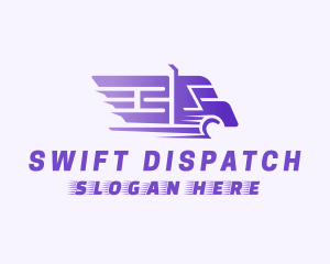 Dispatcher - Purple Logistics Truck logo design