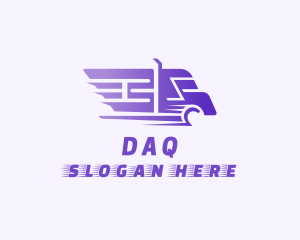 Purple Logistics Truck  logo design