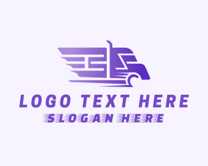 Freight - Purple Logistics Truck logo design