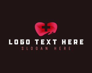 Healthcare - Hand Healthcare Heart logo design