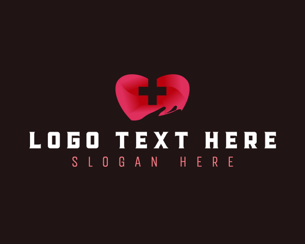 Healthcare - Hand Healthcare Heart logo design
