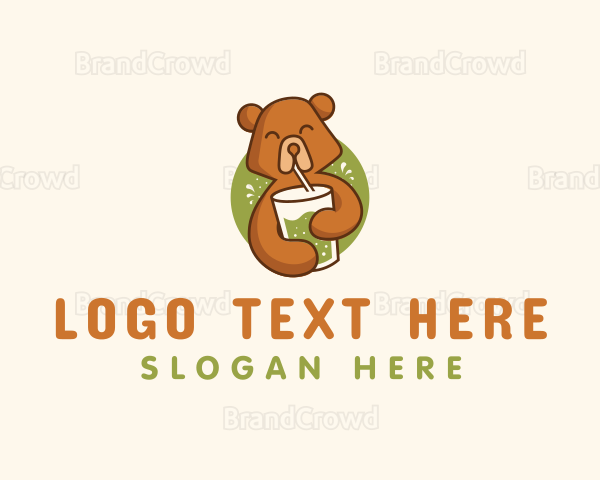 Smoothie Beverage Bear Logo