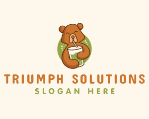 Smoothie Beverage Bear Logo