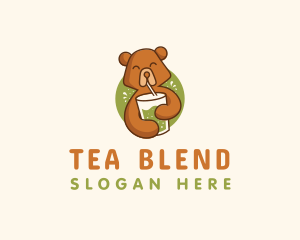 Milktea - Smoothie Beverage Bear logo design