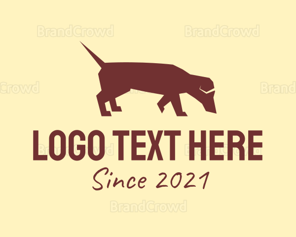Brown Dachshund Dog Logo