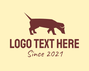 Hound - Brown Dachshund Dog logo design