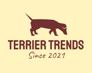 Terrier - Brown Dachshund Dog logo design