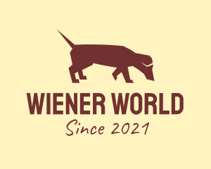 Dachshund - Brown Dachshund Dog logo design