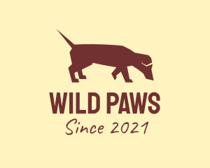 Brown Dachshund Dog logo design