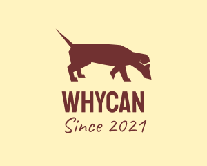 Brown Puppy - Brown Dachshund Dog logo design