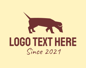 Doggy - Brown Dachshund Dog logo design
