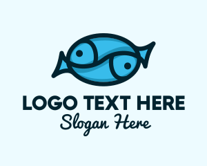 Fisherman - Blue Twin Fish logo design