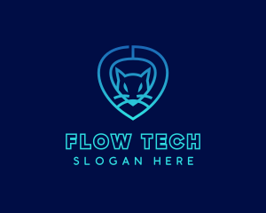 Tech Cat Face logo design