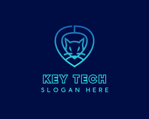 Tech Cat Face logo design