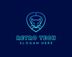 Tech Cat Face logo design