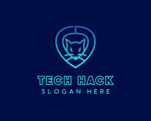 Tech Cat Face logo design