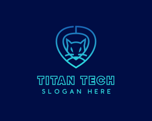 Tech Cat Face logo design