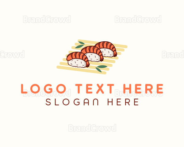 Shrimp Sushi Food Logo