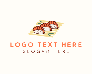 Sushi - Shrimp Sushi Food logo design