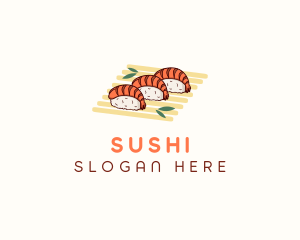 Shrimp Sushi Food logo design