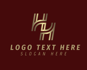 Letter Hh - Metallic Gold Business logo design