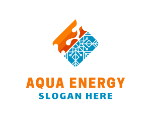 Heating Cooling Energy logo design