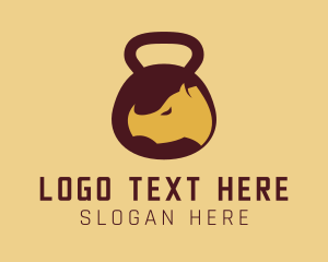 Rhino - Kettlebell Rhino Emblem logo design