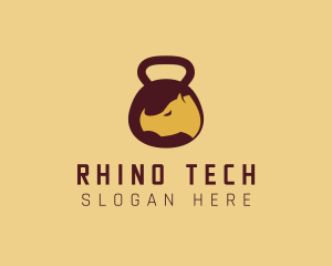 Kettlebell Rhino Gym logo design