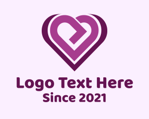 Dating - Purple Arrow Heart logo design