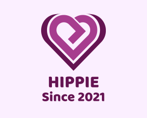 Purple Arrow Heart logo design