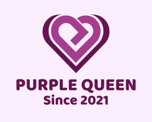 Purple Arrow Heart logo design