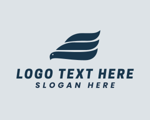 Logistics - Pigeon Bird Flag Letter E logo design