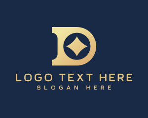Lettermark - Gold Boutique Letter D logo design