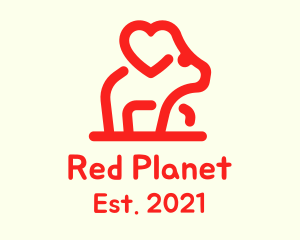 Red Mouse Heart logo design