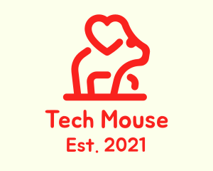 Red Mouse Heart logo design