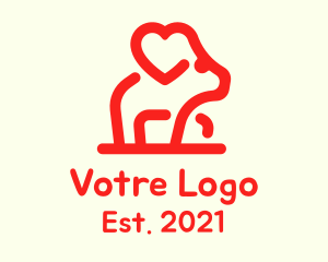 Hamster - Red Mouse Heart logo design