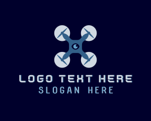 Aerial - Flying Drone Lens logo design